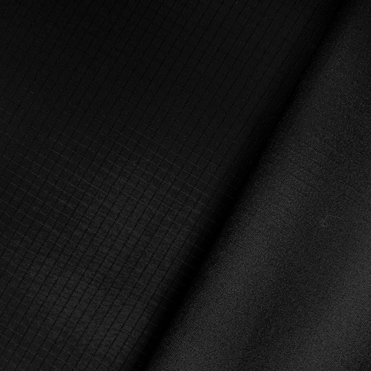 Black Polyester Grid Ripstop Double Layer Bonded Fabric By the Yard